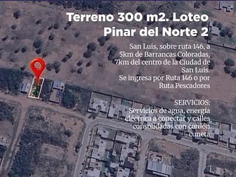 VENTA Terreno 300 m2. Loteo Pinar del Norte2