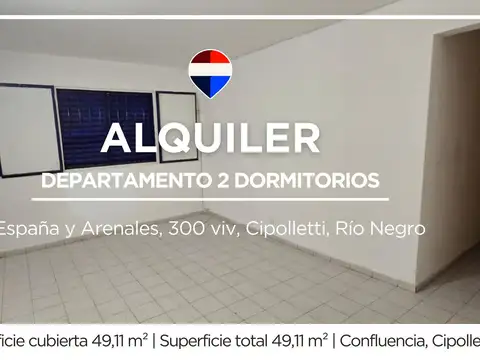 ALQUILER DEPARTAMENTO 2 HABITACIONES CIPOLLETTI