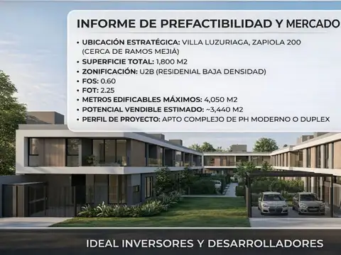 LOTE 1800M2 U2B VILLA LUZURIAGA DESARROLLALISTAS