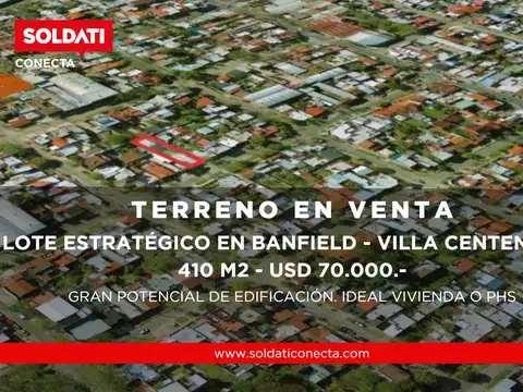 Terreno de 410m2 con casa y galpones en Villa Centenario