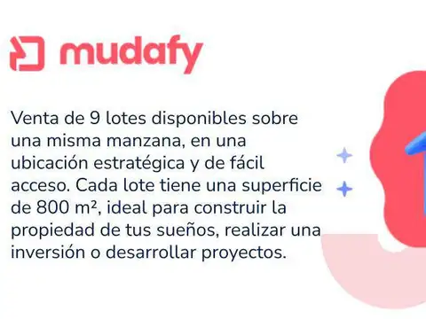 Terreno en Venta 19  mts Frente