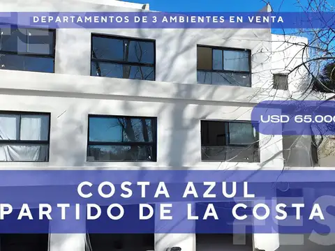 Departamentos en Venta de 3 Ambientes Costa Azul Partido de La Costa