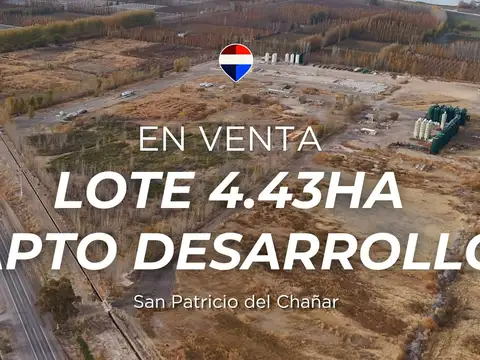 Venta lote 4.43 has en chañar frente ruta 7