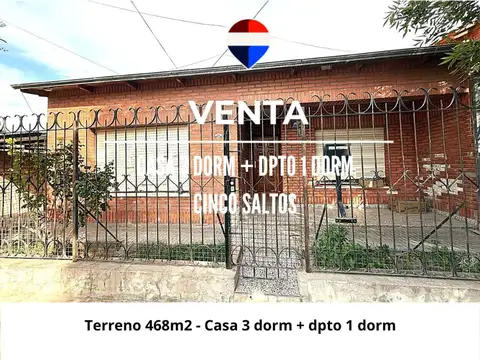 VENTA CASA  +  DEPARTAMENTO CINCO SALTOS