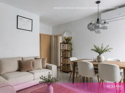 Departamento 2 ambientes con 1 baño