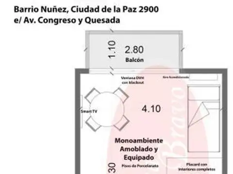 Departamento en Alquiler Temporal de Monoambiente
