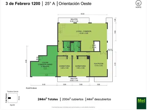 3 De Febrero 1256 , Piso 25