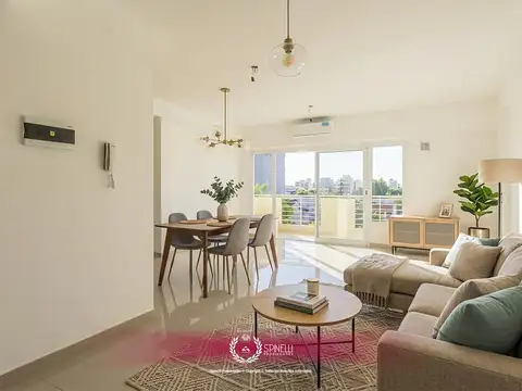 Alquiler semipiso 2 ambientes 55M²  con cochera y balcón contrafrente 2 AA split todo luz y confort