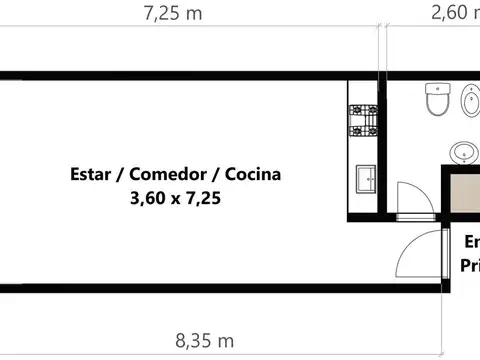 Departamento en Venta de Monoambiente