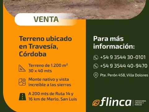 Terreno en Travesía, Traslasierra