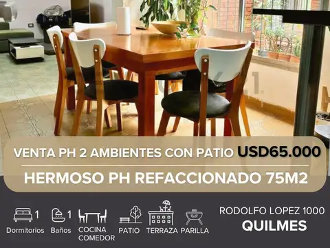 VENTA DEPARTAMENTO 2 AMBIENTES QUILMES