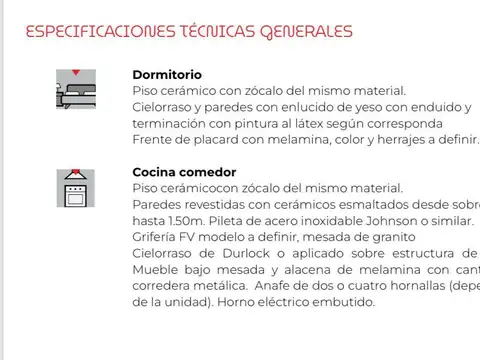 Departamento Monoambiente con 1 baño