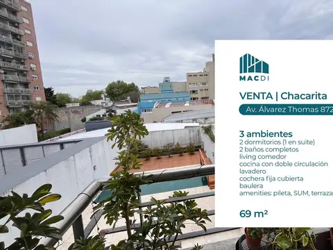 Excelente Dpto. en Venta con amenities y cochera fija cubierta.