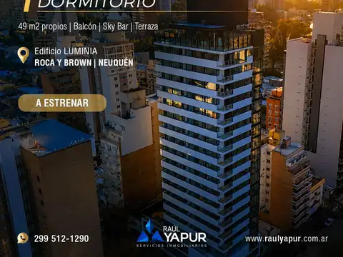 DPTO EN VENTA 1 DORM | NEUQUEN | EDIFICIO LUMINIA