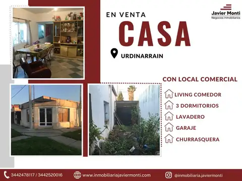 Casa + Local Comercial En Urdinarrain