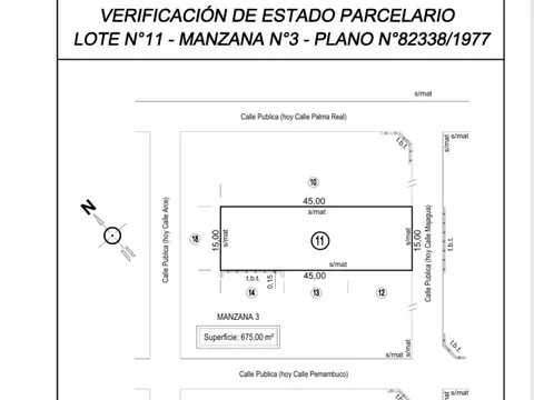 Terreno en Venta de 675,0 m2