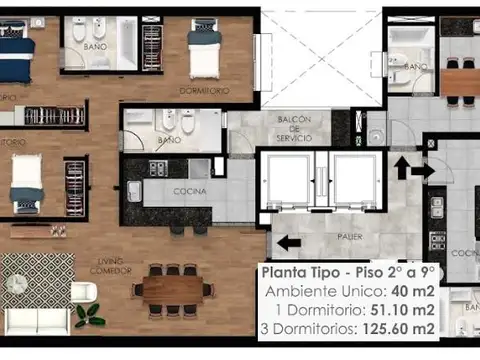 Departamento en Venta de 3 ambientes