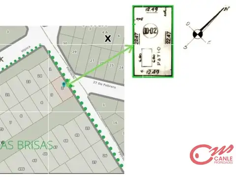 Terreno en Venta 12  mts Fondo