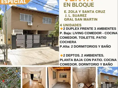 Venta en bloque- Emilio Zola y Santa Cruz-  4 viviendas