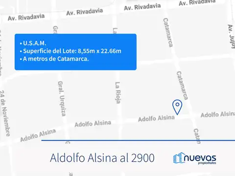 Terreno en Venta 8  mts Frente