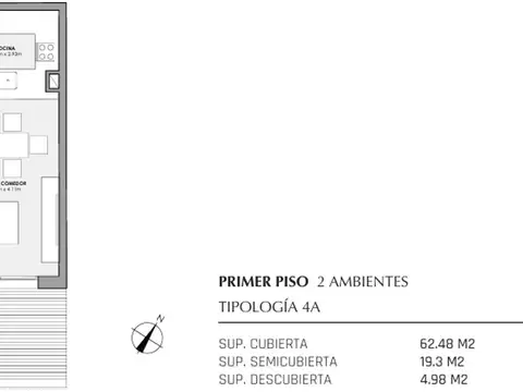 Departamento en Venta de 2 ambientes