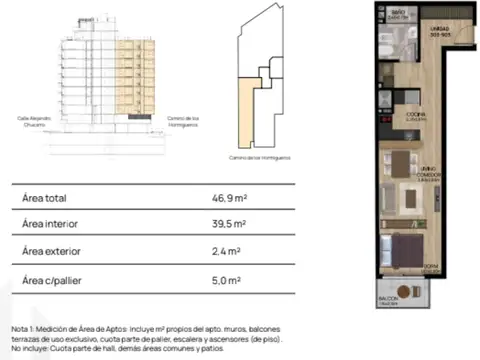 VENTA APARTAMENTO MONOAMBIENTE BALCÓN POCITOS POZO