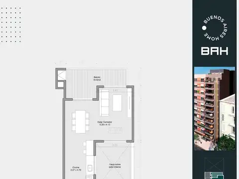 Departamento en Venta de 1 dormitorio