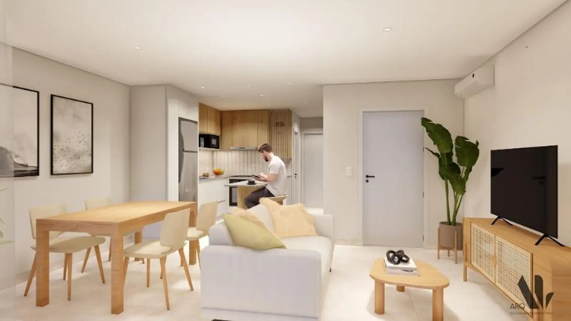 Depto 2 amb, 53m² con balcón — Chauvin