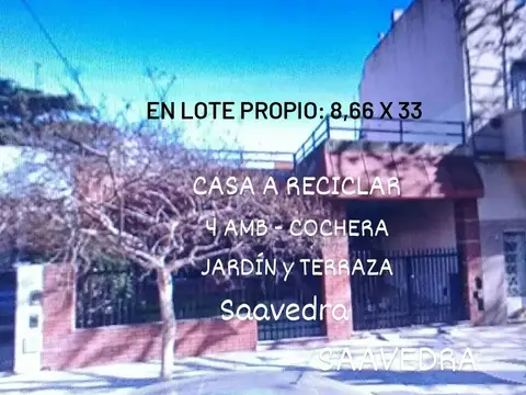 Casa en Venta en Saavedra, CABA