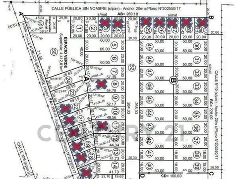 Terreno en Venta de 823,0 m2