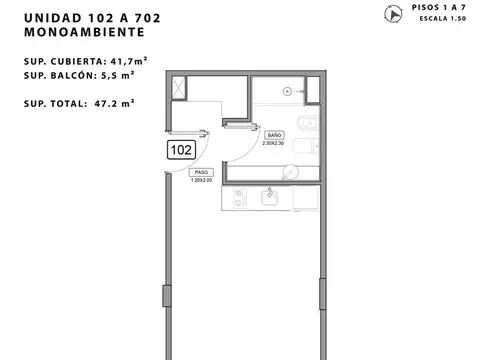 Monoambiente en venta en Palermo