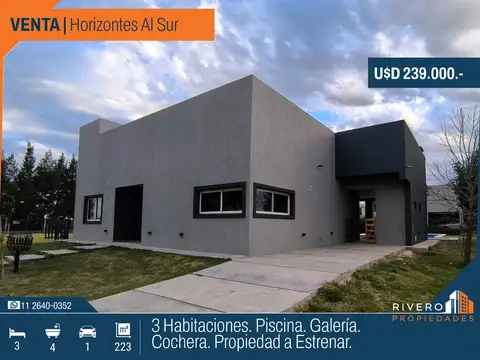 Venta Casa 3 Habitaciones a estrenar Piscina Horizontes al Sur