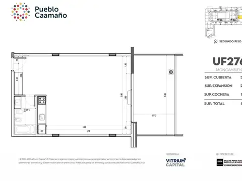 Departamento en el emprendimiento Pueblo Caamaño