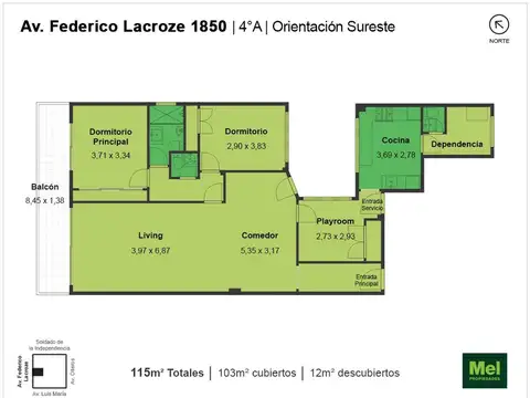 Federico Lacroze 1800, Piso 4