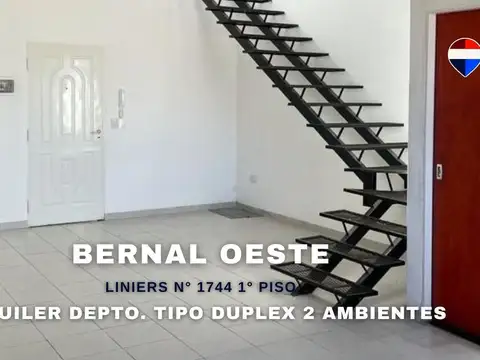 ALQUILER DEPARTAMENTO 2 AMBIENTES C/ BALCÓN BERNAL