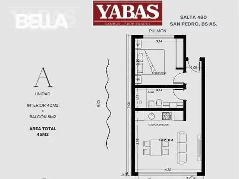 VENTA - DEPARTAMENTOS AL POZO - "BELLA" , SALTA 460 (SAN PEDRO, BUENOS AIRES)
