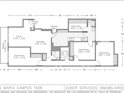 Departamento en Venta de 3 dormitorios