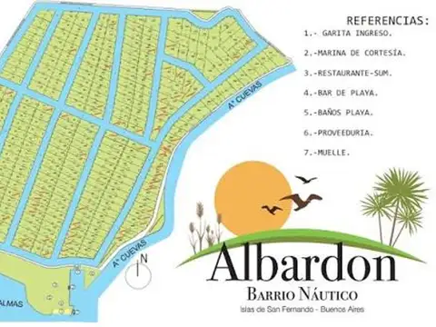 VENTA LOTE DE 1157M2 EN BARRIO NAUTICO ALBARDON
