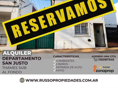Alquiler Dúplex 3 Ambientes - San Justo
