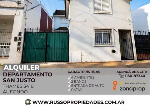 Alquiler Dúplex 3 Ambientes - San Justo
