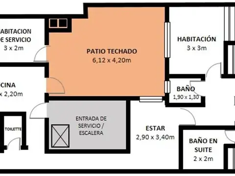 Departamento 5 ambientes con 3 baños
