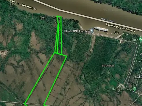 52 Has sobre el Parana linderas al Puerto Regasificador