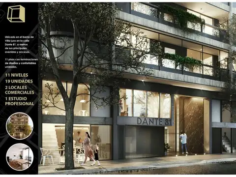 V.LURO. DANTE 100. 2 AMB. CON TERRAZA PROPIA  FRENTE BALCON. (EN CONSTRUCCION)