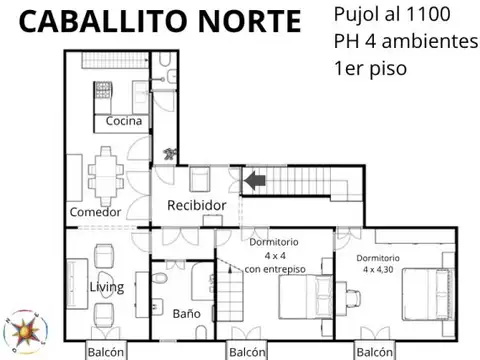 Depto Tipo Casa en Venta de 3 dormitorios