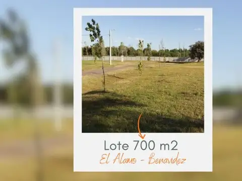 Venta lote Barrio cerrado El Alamo Benavidez 700m2 escriturable sin expensas
