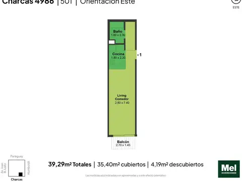 Charcas 4900, Piso 5°