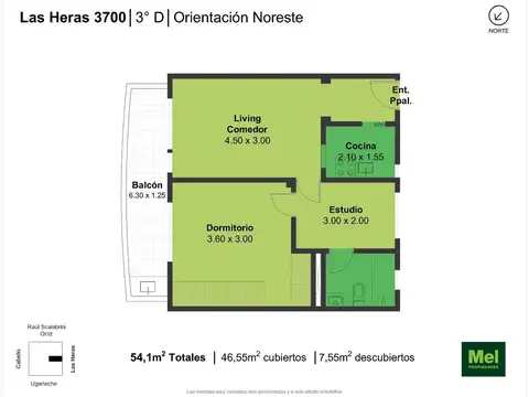 Av. Las Heras 3700, Piso 3 D