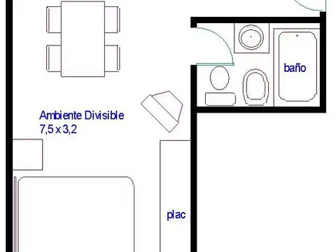 Venta monoambiente divisible frte balcón en Belgrano