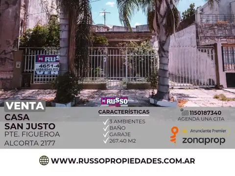 Venta Casa 3 ambientes San Justo