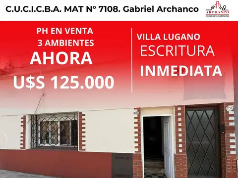 venta ph villa lugano 3 ambientes
